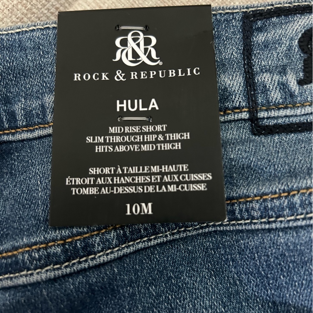 Rock & Republic Denim Rx Shaping Misses Hula Jean Shorts Size 10 NWT - Picture 8 of 11